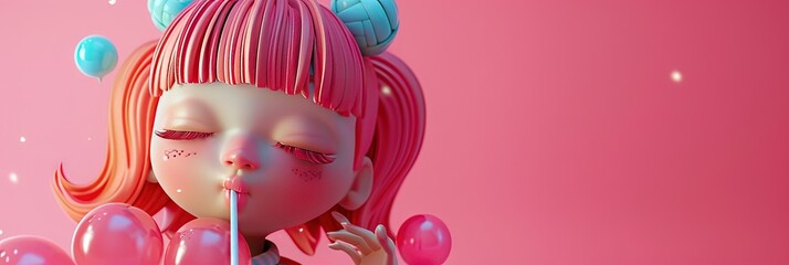 Fototapeta premium K-pop star in modern 3D animation style