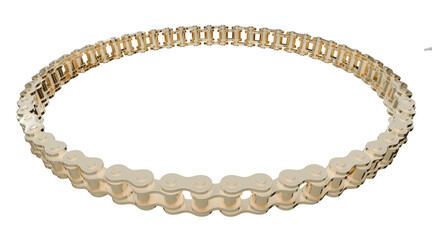 Strength & Style Collide: This 3D illustration of a circular chain frame embodies power and elegance. Suitable for fashion and motorcycle advertising.