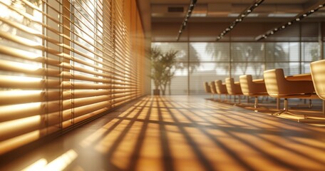 Wooden Jalousie Blinds Tailored for Meeting Room Lighting Control