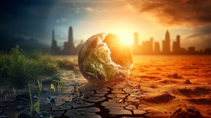 Exploring the Dire Concept of Global Warming and the Shift in Climate Environment - obrazy, fototapety, plakaty