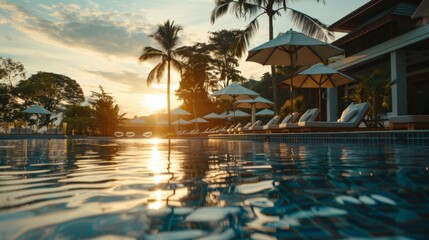 Fototapeta premium Luxury resort hotel with pool