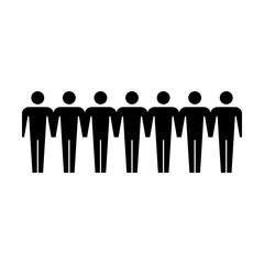 People icon vector male group of persons symbol avatar for business management team in glyph pictogram illustration