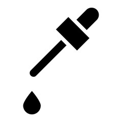 Dropper bottle with serum or oil, linear icon. Cosmetic product in vial with pipette.