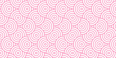 Modern diamond geometric waves spiral pattern and abstract circle wave transparent lines. pink seamless tile stripe geomatics create retro square line backdrop pattern background. Overlapping Pattern.