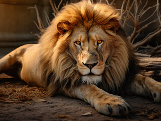 Naklejka premium portrait of a lion