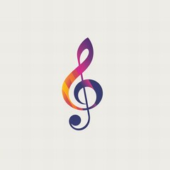Flat vector logo of a music education