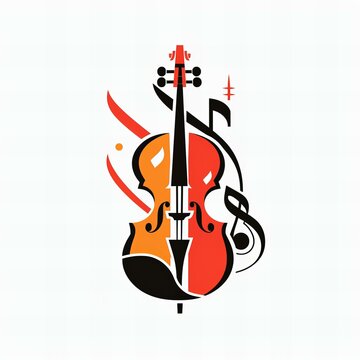 Flat vector logo of a music education