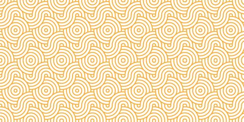 	
Minimal diamond geometric waves pattern and abstract circle wave line. Brown seamless tile stripe geomatics overlapping create retro square line backdrop pattern background. Overlapping Pattern.