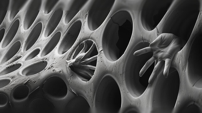 3d rendered illustration of fingers In monochrome 