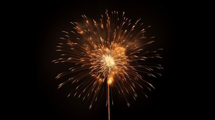 Festive firework salute burst isolated on a black background. - obrazy, fototapety, plakaty