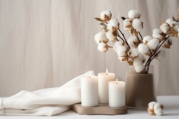white candle and white orchid