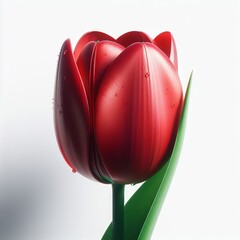 Illustration of a red tulip on a white background