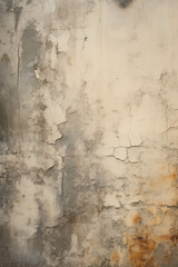 Fototapeta premium The old cement walls have peeling paint and decay over time.