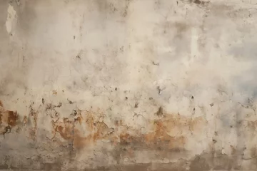 Crédence de cuisine en verre imprimé Graffiti The old cement walls have peeling paint and decay over time.