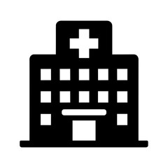 Obraz premium Hospital Icon with Glyph Style