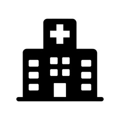 Obraz premium Hospital Icon with Glyph Style