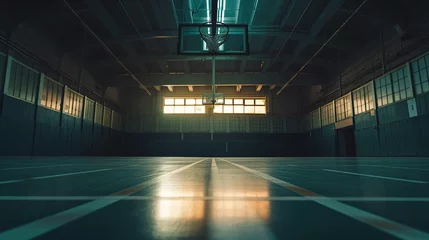 Tuinposter Cinematic View of a Empty Basketball Stadium © DeIllusion