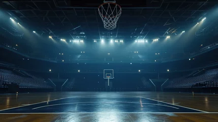 Cercles muraux Parc dattractions Cinematic View of a Empty Basketball Stadium