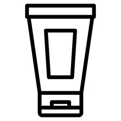 Cream tube icon. Cosmetic face wash and lotion vector symbol 