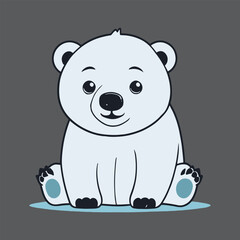 vector of simple cute little polar bear