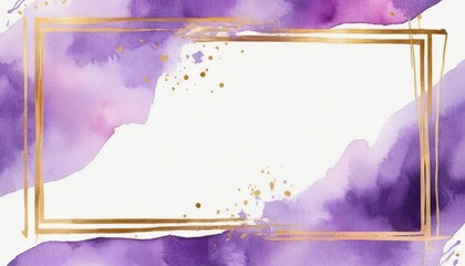Purple and Gold Frame watercolor background