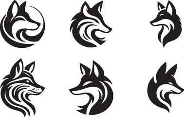 Fox head silhouette vector illustration