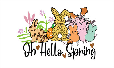 Oh Hello Spring PNG Sublimation T-Shirt Design