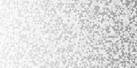 Abstract diamond metallic gray and white chain rough triangular low polygon backdrop. minimal geometric pattern gray and white Polygon Mosaic triangle Background, business and corporate background.