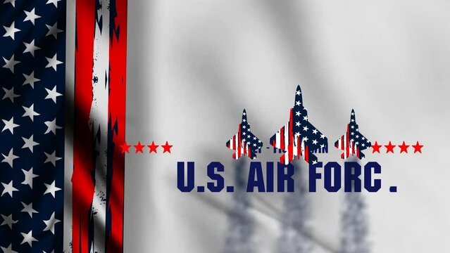 Animated US Air Force Birthday. US Air Force. motion September 18. Poster, Template, Card, Banner, Background Design