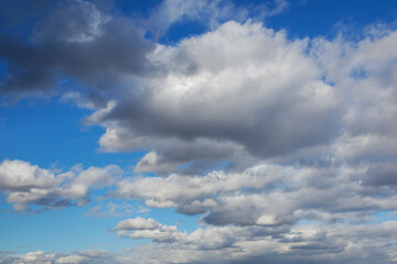 Blue sky background with clouds.Copy space.