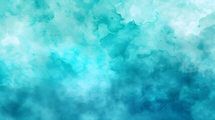 Teal Blue and Green Watercolor Background: Liquid Fluid Texture