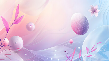 Beautiful festive Easter background with the main attributes of the holiday with copy space. AI Generated