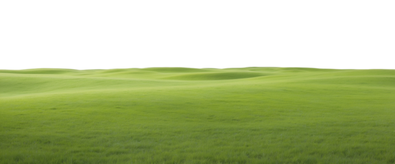 Natural view of grass hills on transparent background