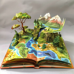 ecofriendly environment in the style of popup book