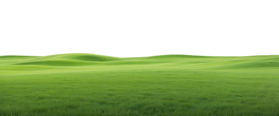 Natural view of grass hills on transparent background
