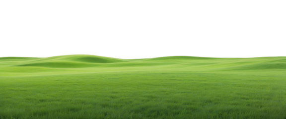 Natural view of grass hills on transparent background