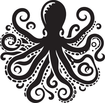 Octopus silhouette vector illustration