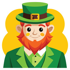 Saint patricks day leprechaun character symbol flat illustration