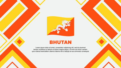 Bhutan Flag Abstract Background Design Template. Bhutan Independence Day Banner Wallpaper Vector Illustration. Bhutan Flag