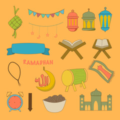 set of ramadhan doodle