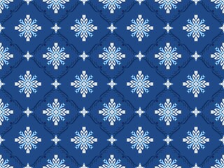 Fototapeta premium asian ikat seamless pattern traditional design illustration for background carpet clothing and home decoration 