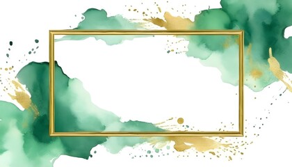 Green Frame watercolor background 