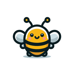 Obraz premium Icon Cartoon cute bee mascot illustration vector logo