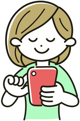 スマートホンを操作する若い女性