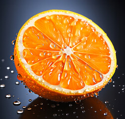 Slice of orange fruit macro