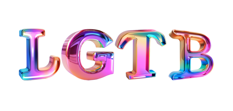 LGBT letters on transparent background, cutout