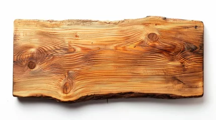 Türaufkleber Hardwood piece resting on white surface, waiting for art to create a landscape © Nadzeya