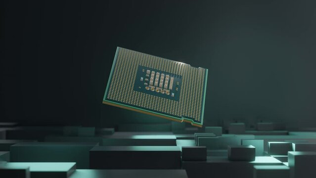 Chipset for semiconductor industry, 3d rendering