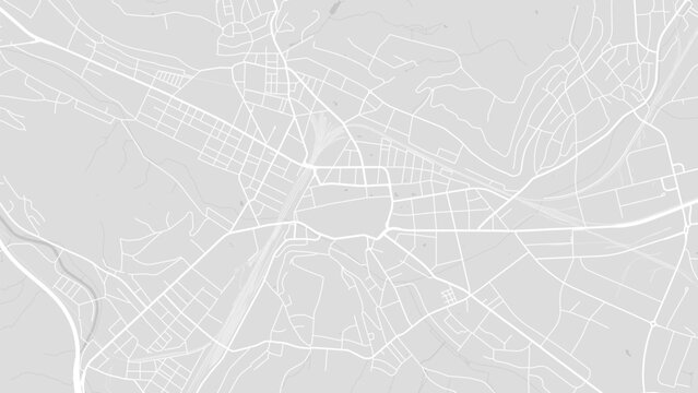 Background Winterthur map, Switzerland, white and light grey city poster. Vector map with roads and water.