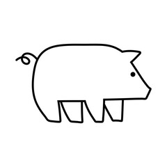 Hand drawn pig line icon 